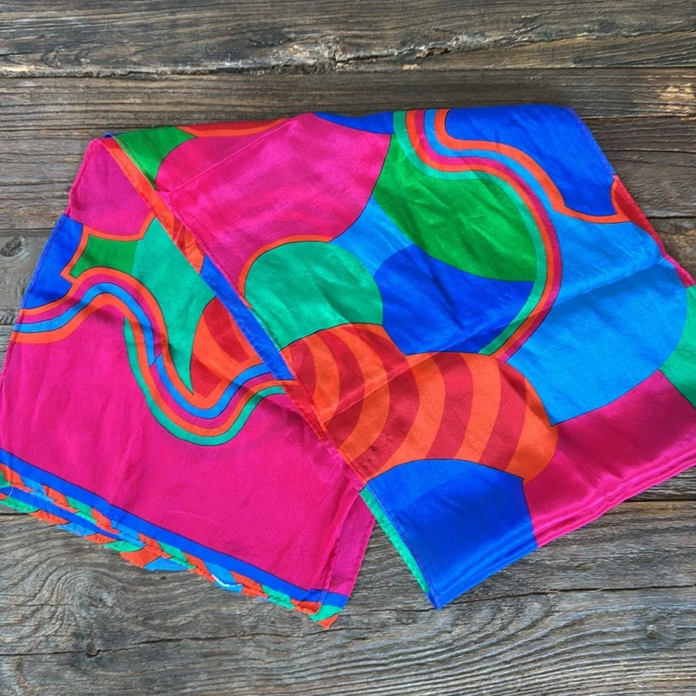 Vintage silk mod psychedelic‎ long scarf